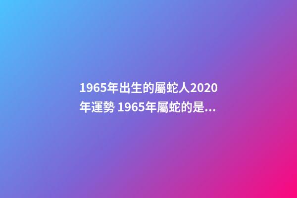 1965年出生的屬蛇人2020年運勢 1965年屬蛇的是什么命 1965年屬蛇的是什么命運-第1張-觀點-玄機派